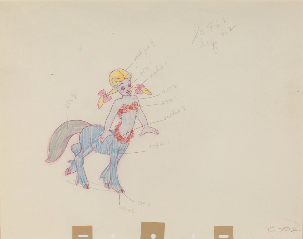 Lot #123 Centaurette production drawing from