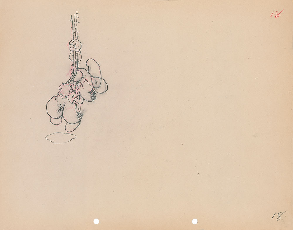 Lot #30 Mickey Mouse production drawing from Two-Gun Mickey