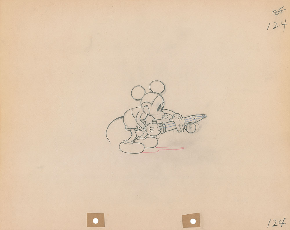 Lot #33 Mickey Mouse production drawing from Mickey’s Garden