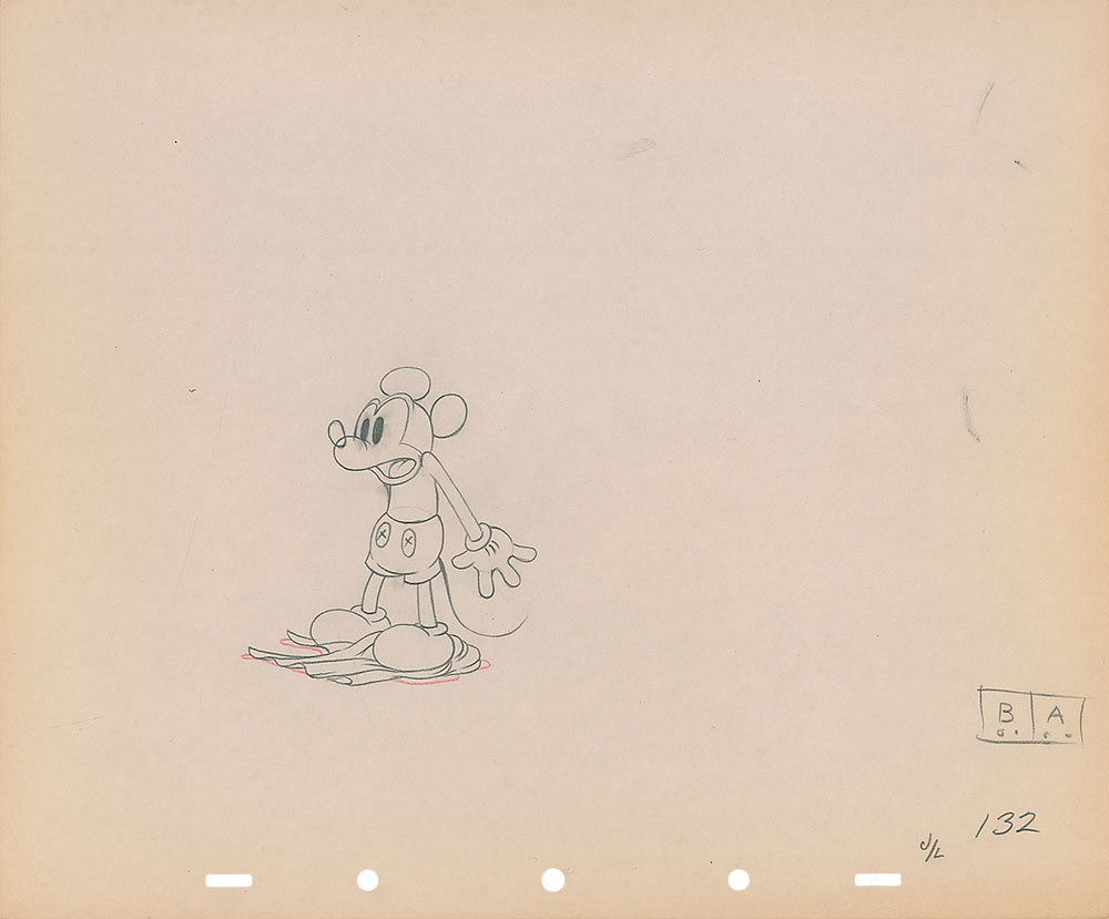Lot #37 Mickey Mouse production drawing from Mickey’s Rival