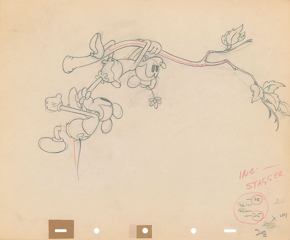 Lot #38 Mickey and Minnie Mouse production drawing
