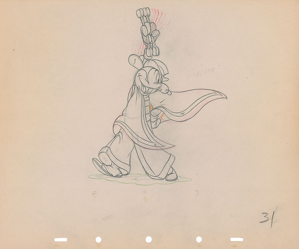Lot #36 Mortimer Mouse production drawing from
