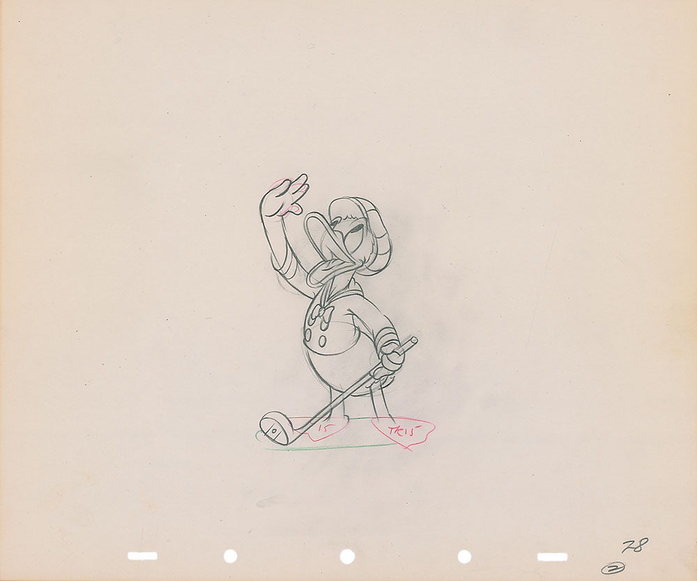 Lot #97 Donald Duck production drawing from