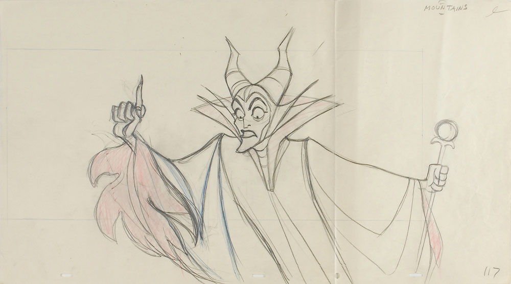 Lot #249 Maleficent pan production drawing from