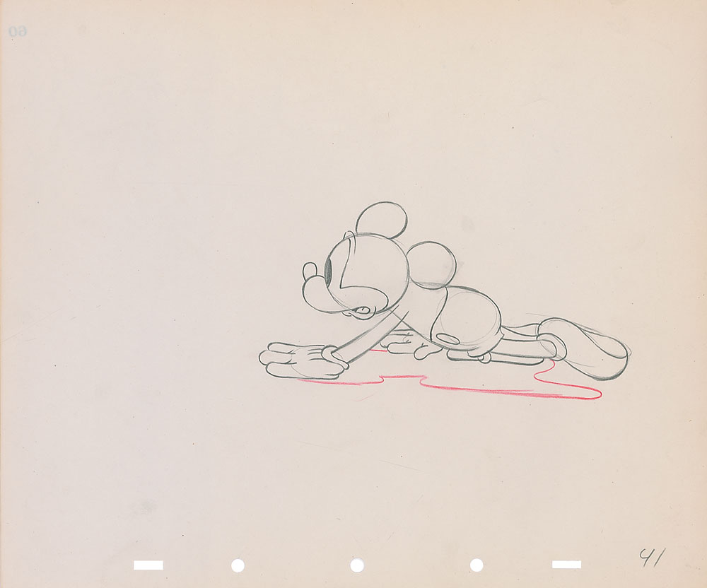 Lot #110 Mickey Mouse production drawing from