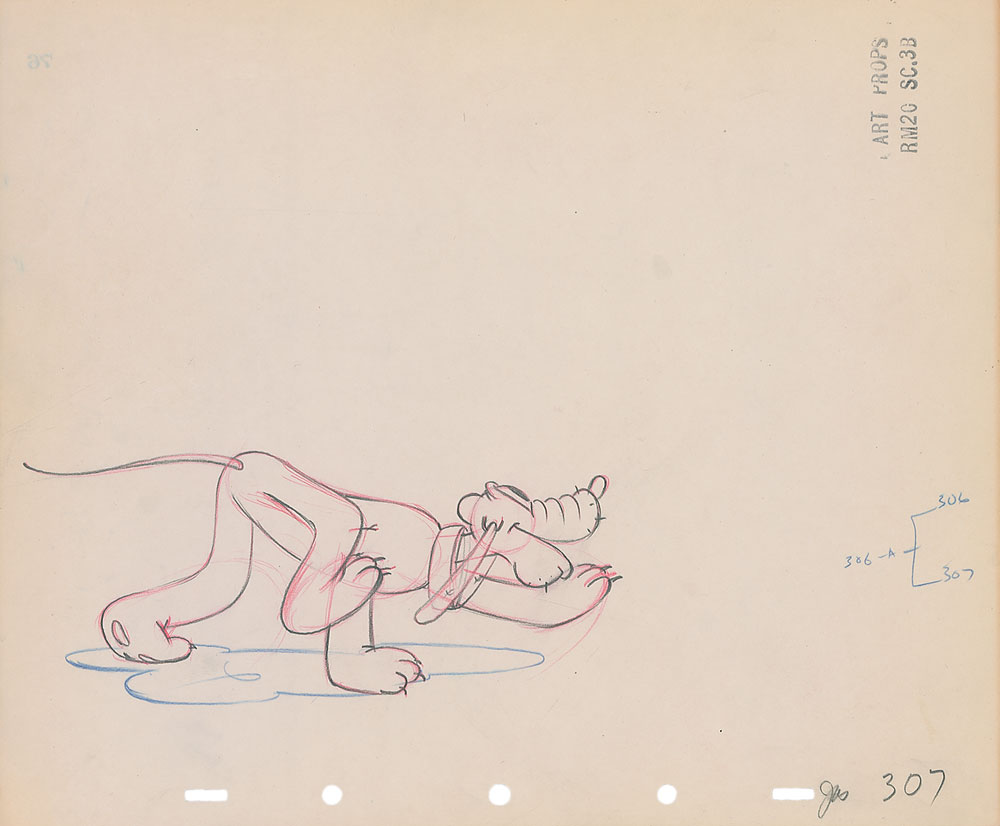 Lot #111 Pluto production drawing from Society Dog