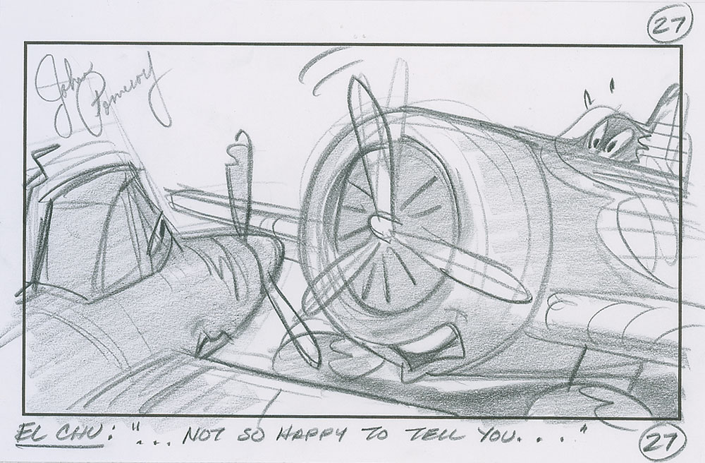 Lot #338 Production storyboard drawing from Planes