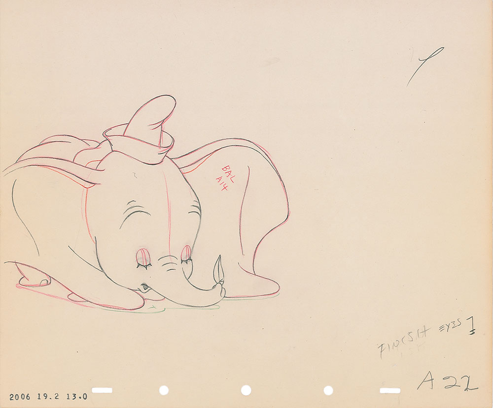 Lot #150 Dumbo production drawing from Dumbo