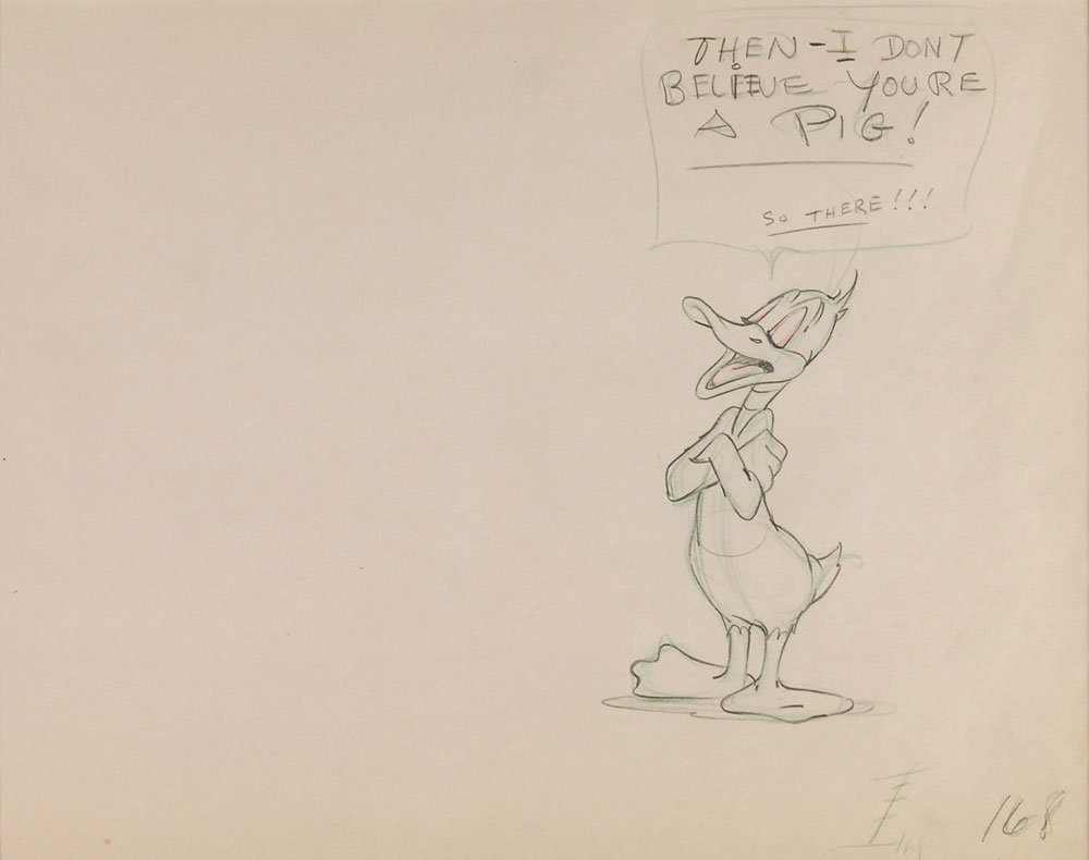 Lot #397 Daffy Duck production drawing from a