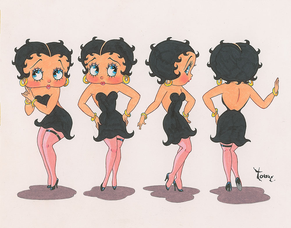 Lot #517 Betty Boop model sheet painting likely