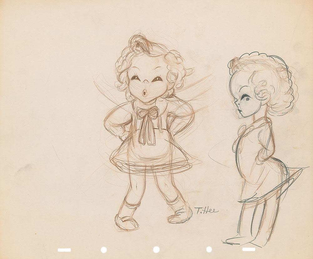 Lot #104 Shirley Temple concept drawing by T. Hee
