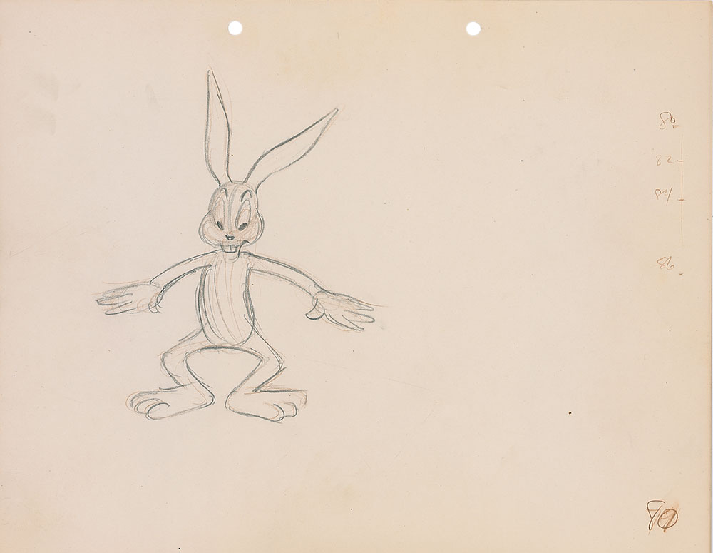 Lot #396 Bugs Bunny ‘rough’ production drawing