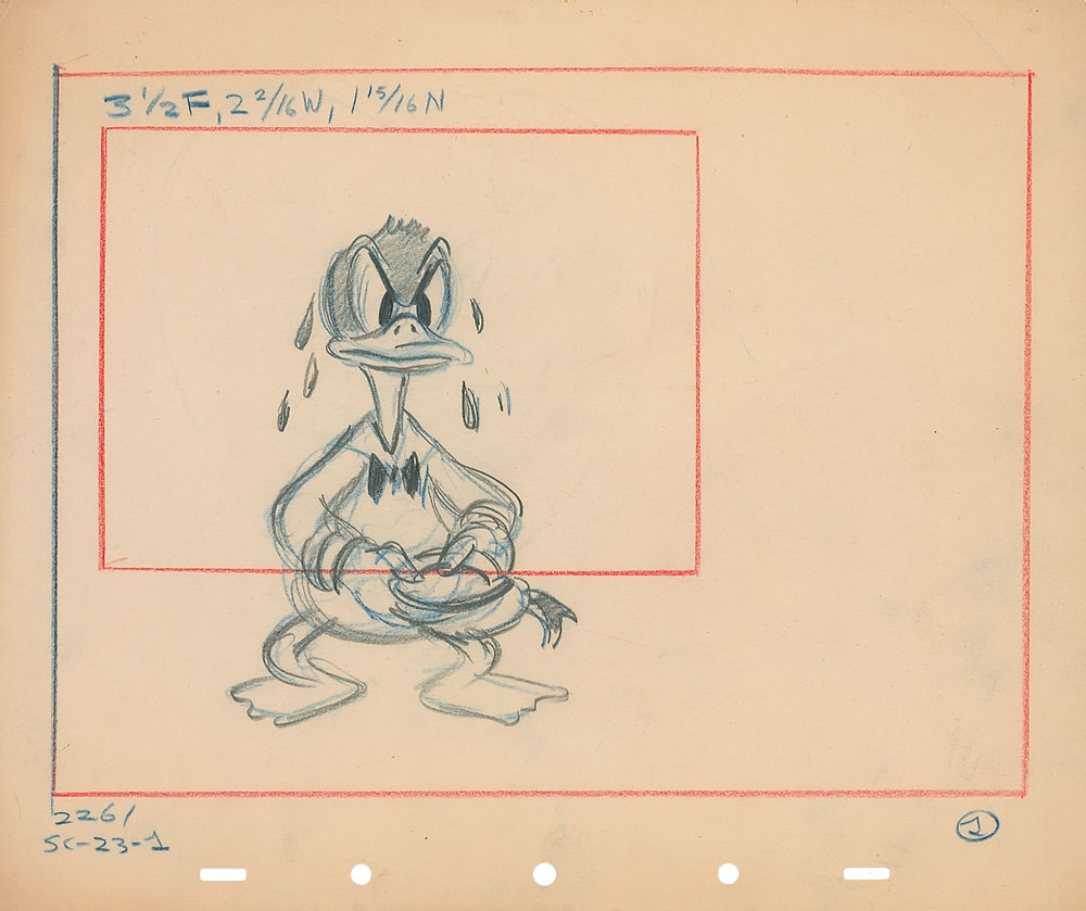 Lot #142 Donald Duck production
layout drawing