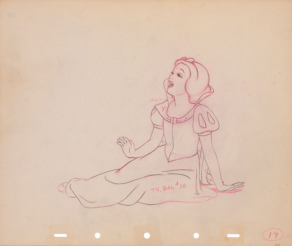 Lot #76 Snow White production drawing from Snow