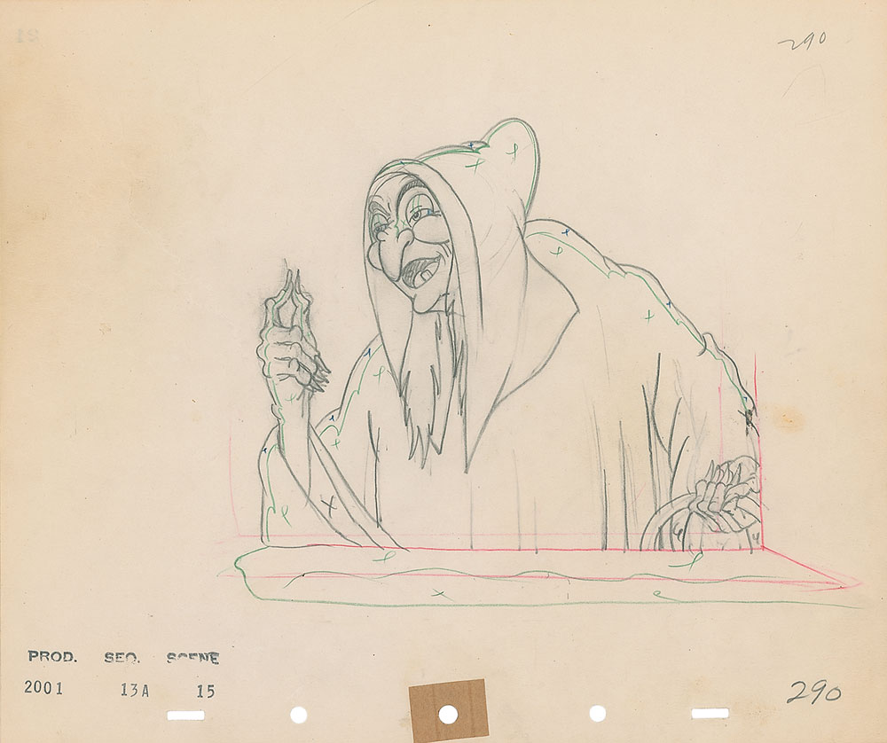 Lot #89 Wicked Witch production drawing from Snow