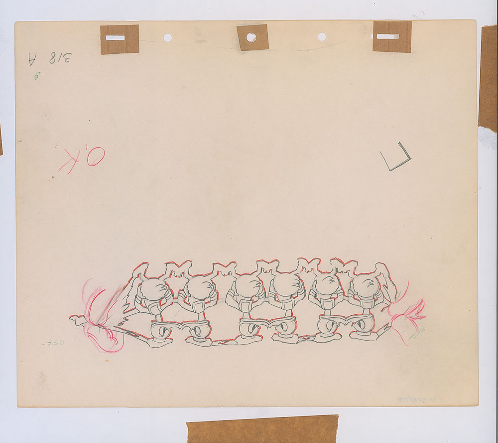 Lot #48 Donald Duck production drawing from