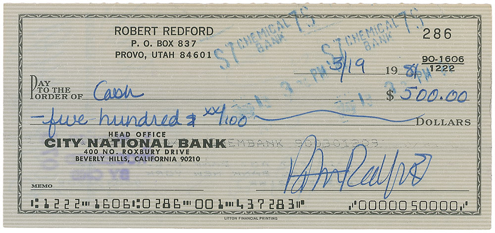 Lot #1019 Robert Redford