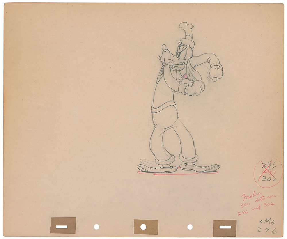 Lot #39 Goofy production drawing from Moving Day