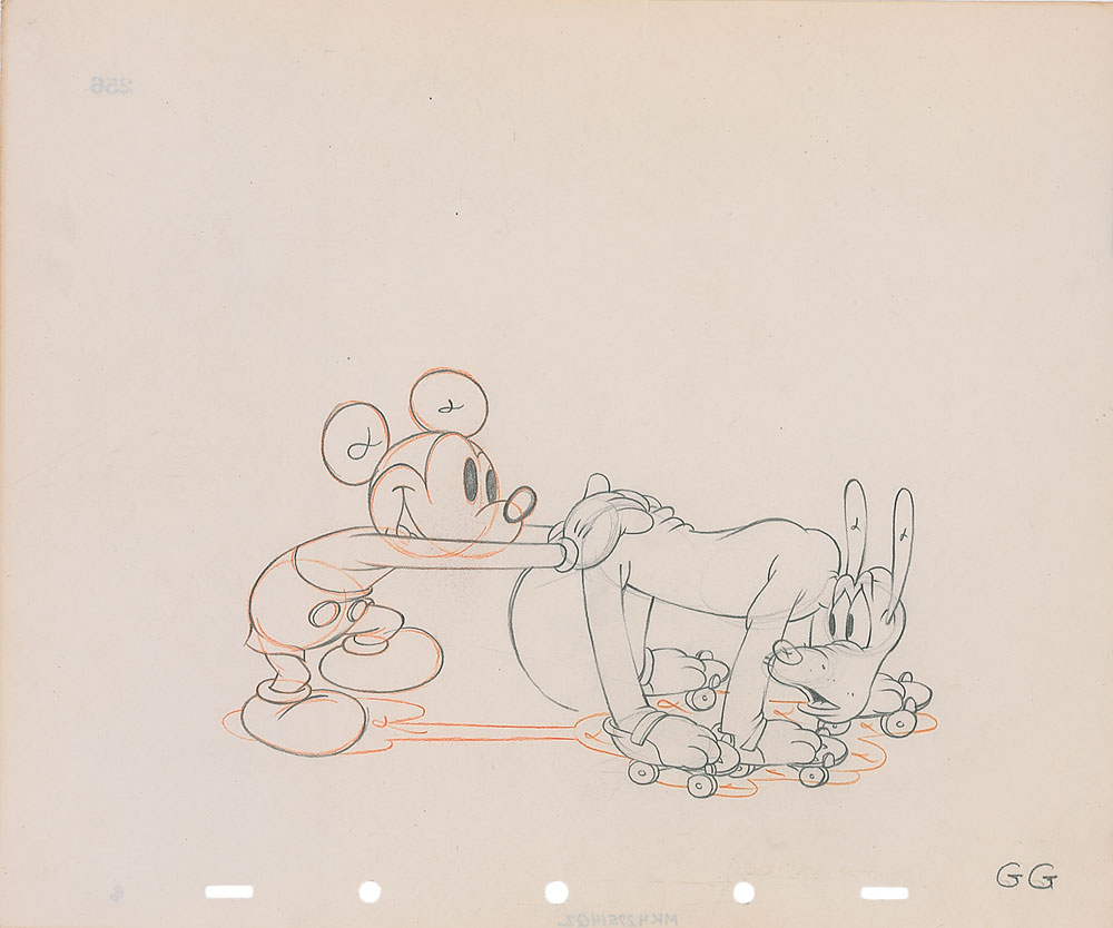 Lot #107 Mickey Mouse and Pluto production drawing