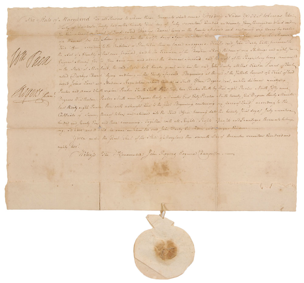 Lot #174 Declaration of Independence: William Paca