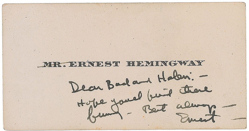 Lot #652 Ernest Hemingway