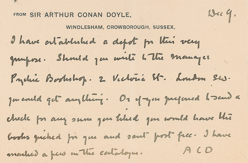Lot #638 Arthur Conan Doyle