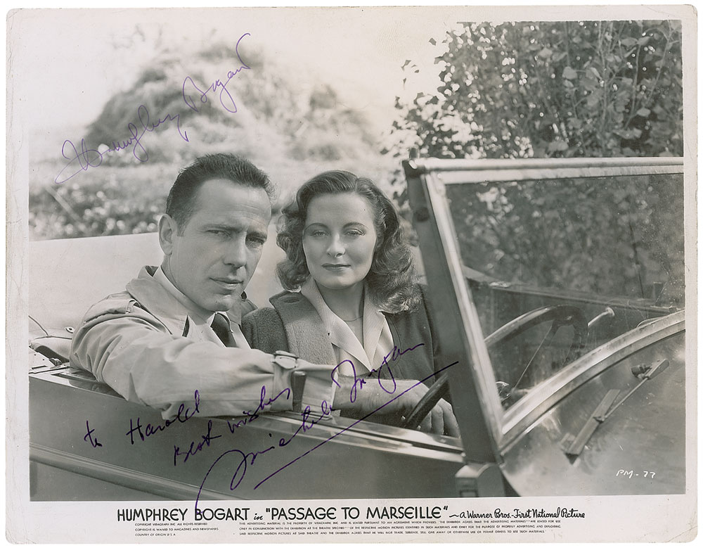 Lot #944 Humphrey Bogart and Michele Morgan