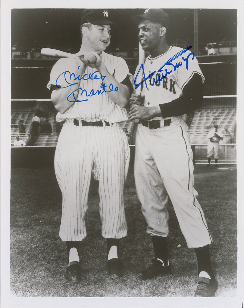 Lot #1105 Mickey Mantle and Willie Mays