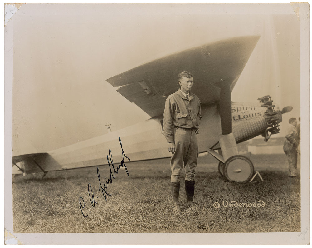 Lot #1049 Charles Lindbergh Signed Photograph