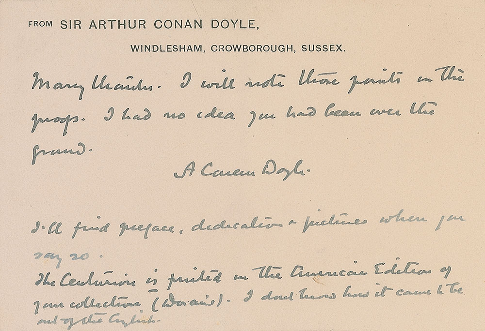 Lot #673 Arthur Conan Doyle