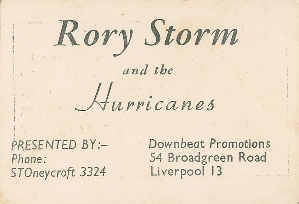 Lot #293 Rory Storm and the Hurricanes