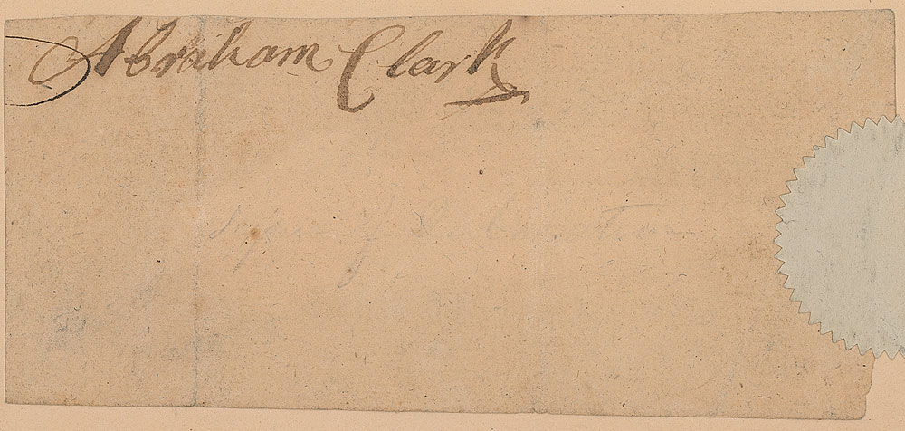 Lot #226 Declaration of Independence: Abraham Clark