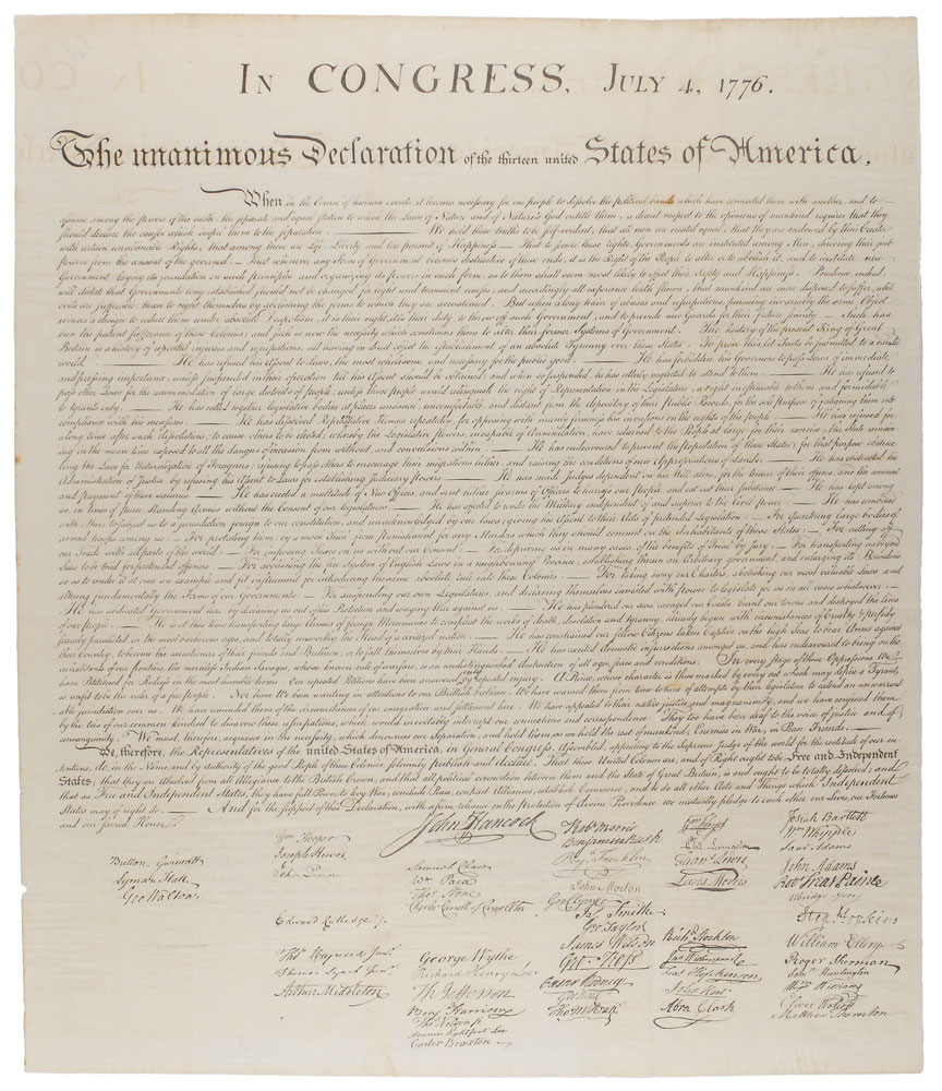 Lot #1005 Declaration of Independence Force Print