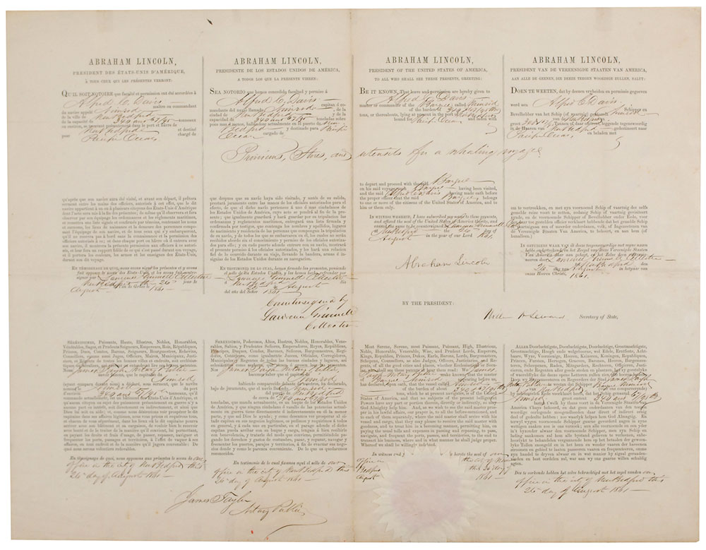 Lot #2005 Abraham Lincoln Signed Document