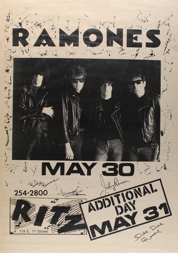Lot #512 The Ramones The Ritz Signed Poster