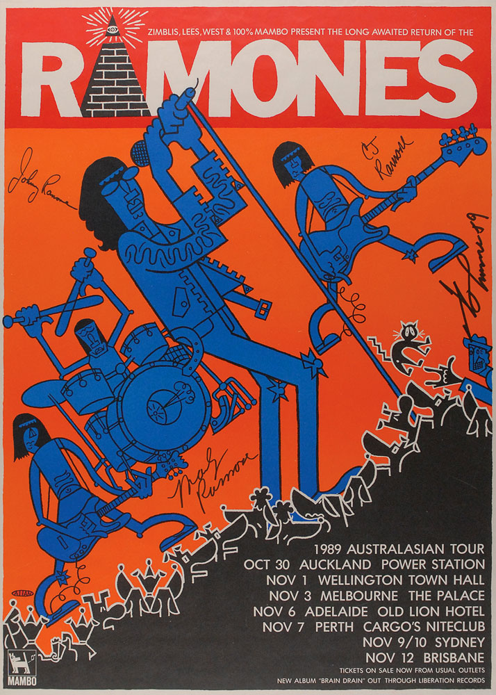 Lot #510 The Ramones Australasian Tour Signed