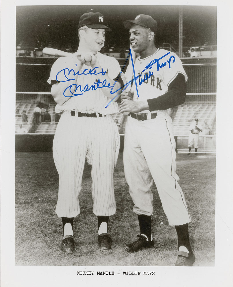 Lot #977 Mickey Mantle and Willie Mays