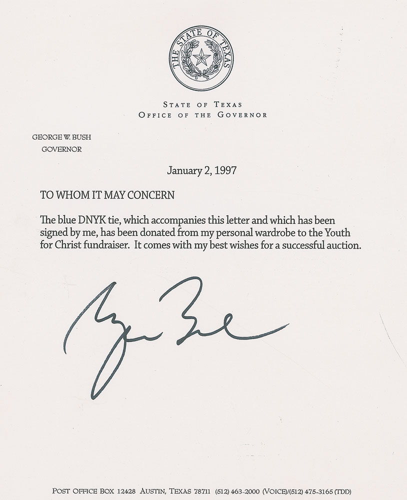 Lot #103 George W. Bush