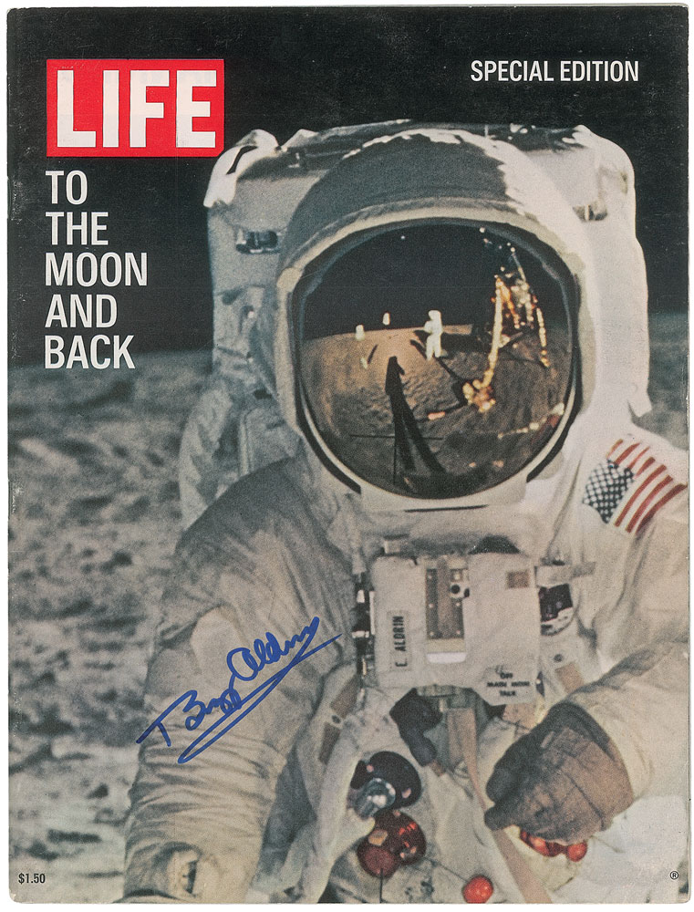 Lot #174 Buzz Aldrin Signed Magazine