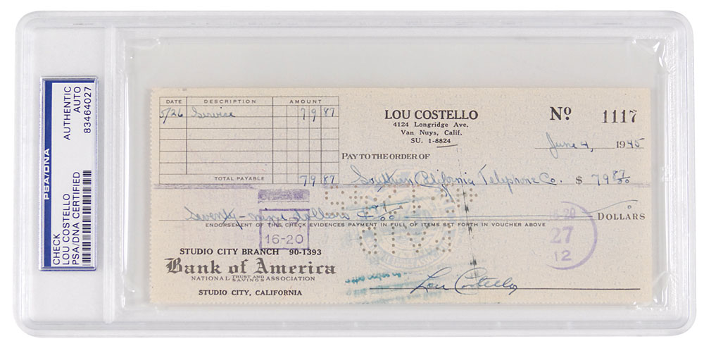 Lot #786 Lou Costello