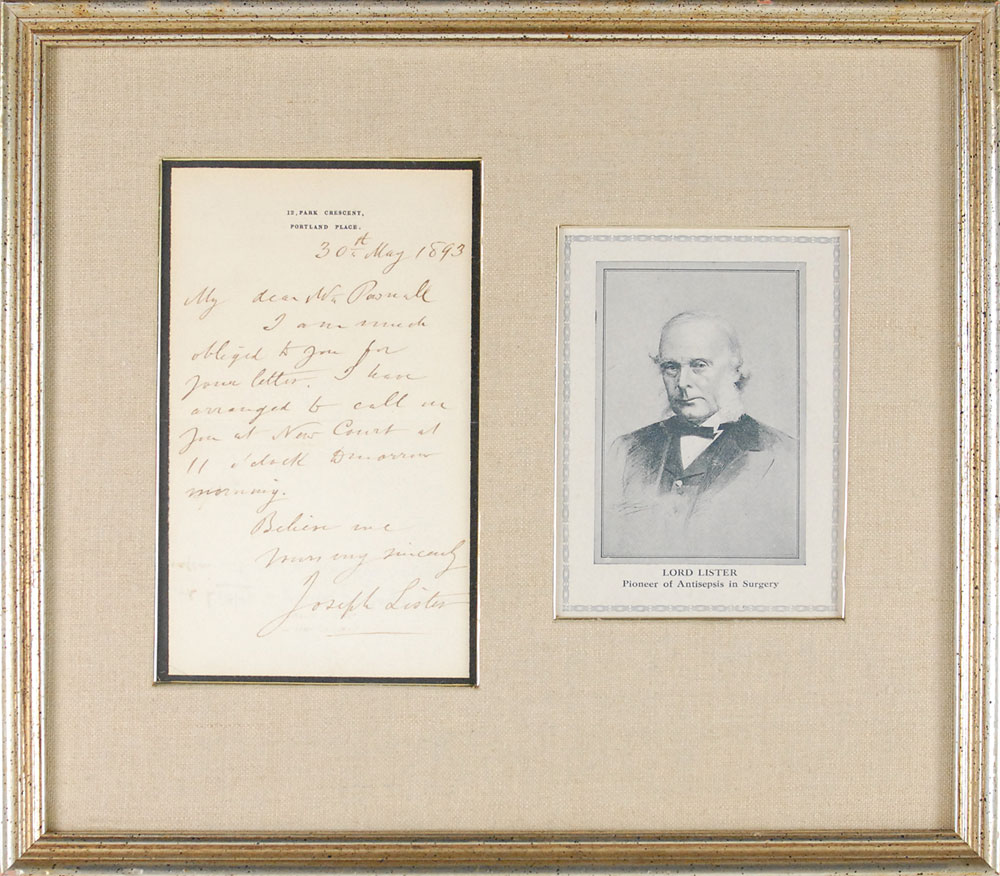 Lot #217 Joseph Lister