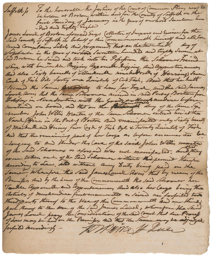 Lot #170 Declaration of Independence: Robert Treat