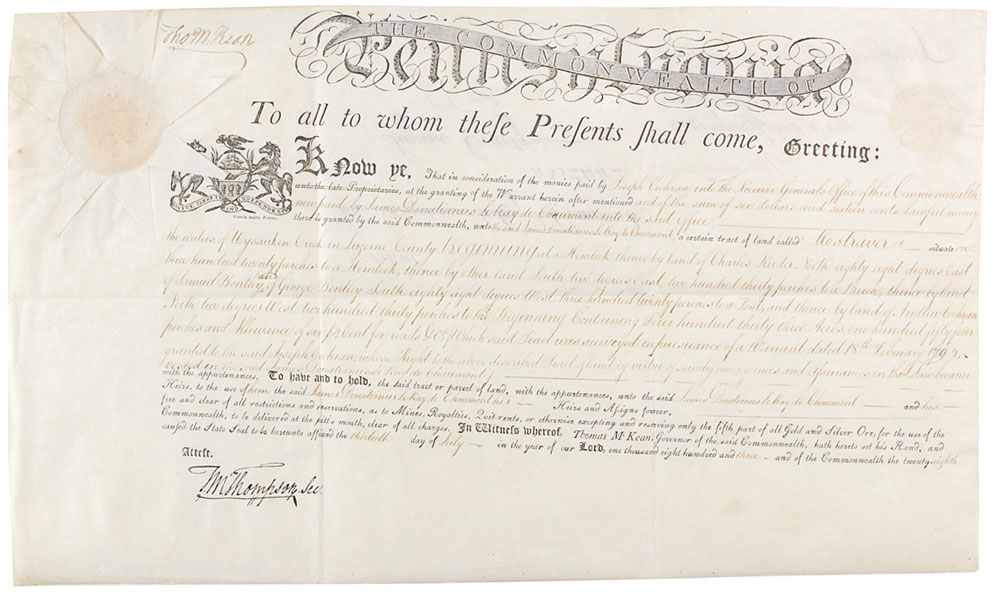 Lot #167 Declaration of Independence: McKean and