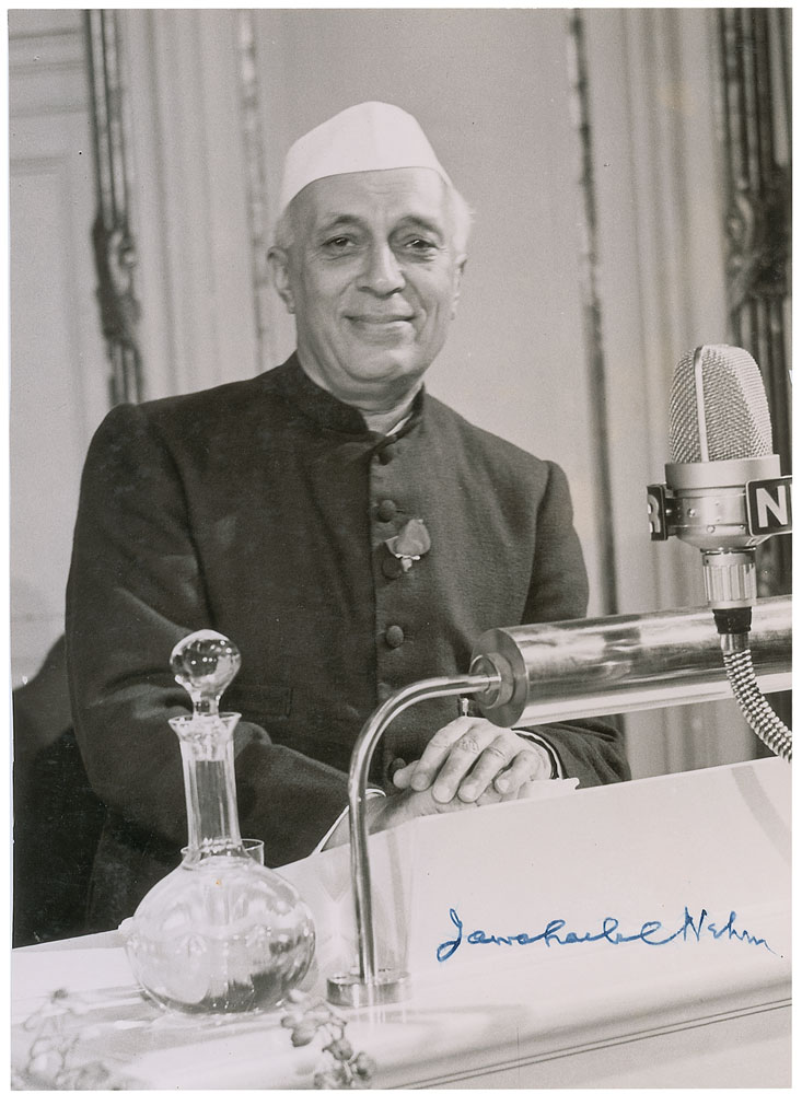 Lot #2110 Jawaharlal Nehru Signed Photograph