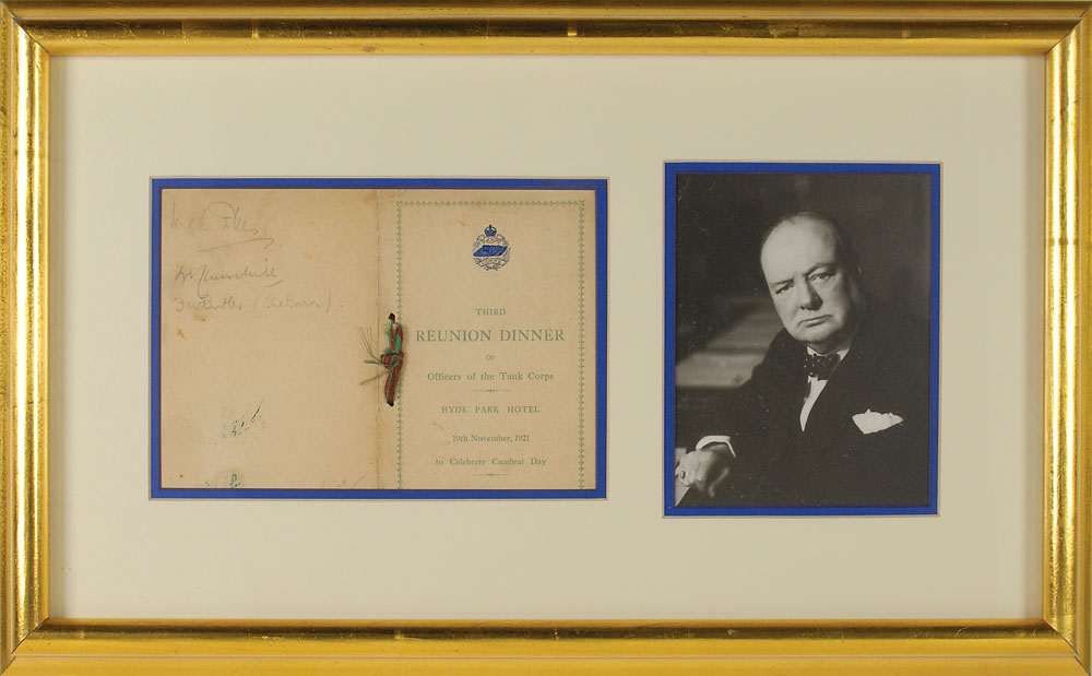Lot #2073 Winston Churchill Signed Menu