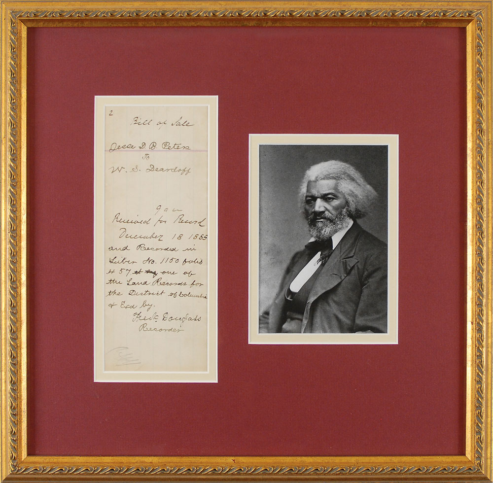 Lot #2094 Frederick Douglass Signed Document
