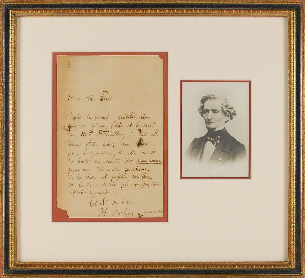 Lot #2128 Hector Berlioz Autograph Letter Signed