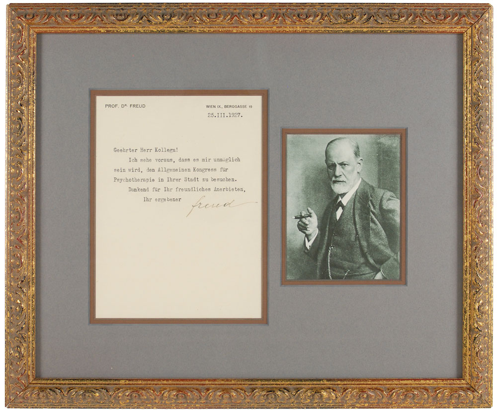 Lot #2089 Sigmund Freud Typed Letter Signed