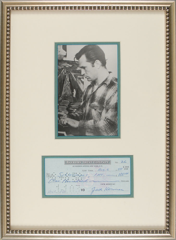 Lot #2126 Jack Kerouac Signed Check