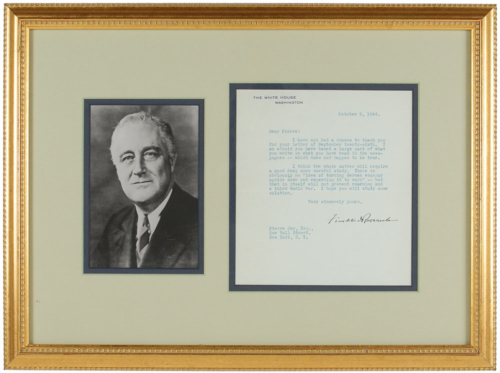 Lot #2017 Franklin D. Roosevelt Typed Letter Signed